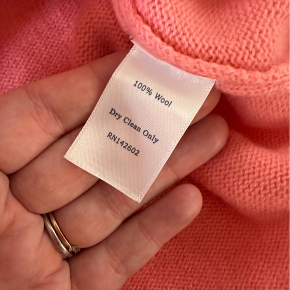 Sail To Sable Sweater Womens Medium 100% Wool V Neck Coral Pink - Picture 3 of 5